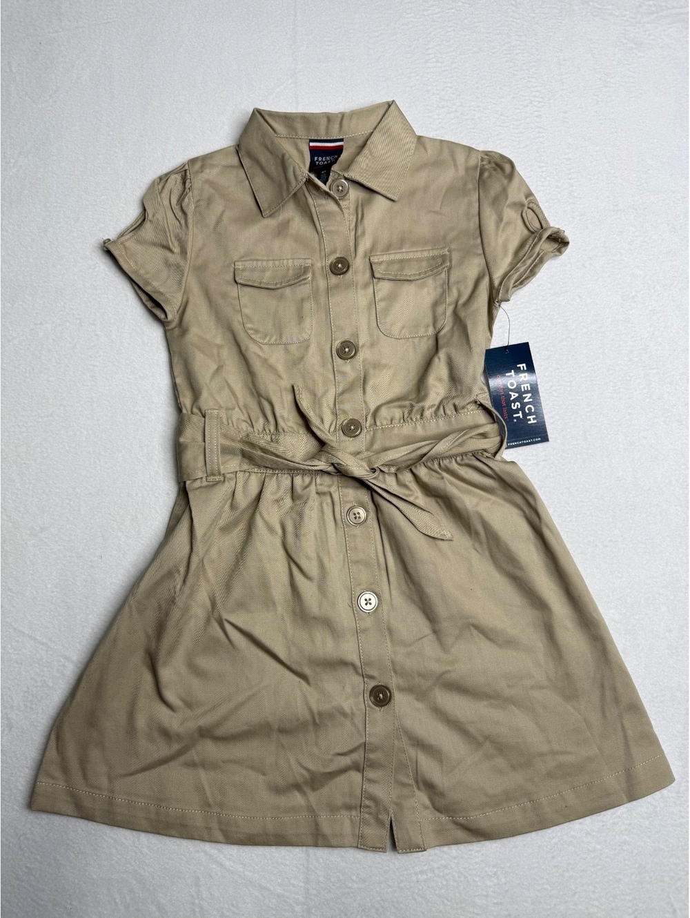 NWT French Toast Safari Dress Girls 6X Khaki School Uniform Belted